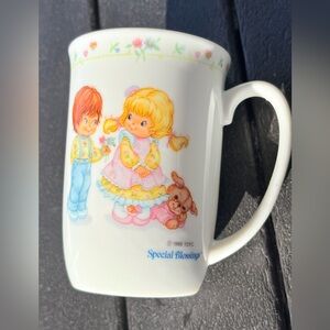 Vintage Ceramic Mug with Cute Illustration “Special Blessings”